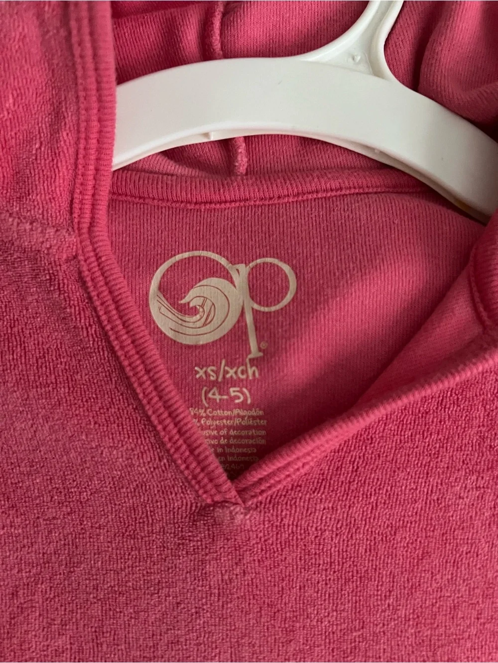 OP Girls Pink Hooded Terry Short-Sleeve Dress